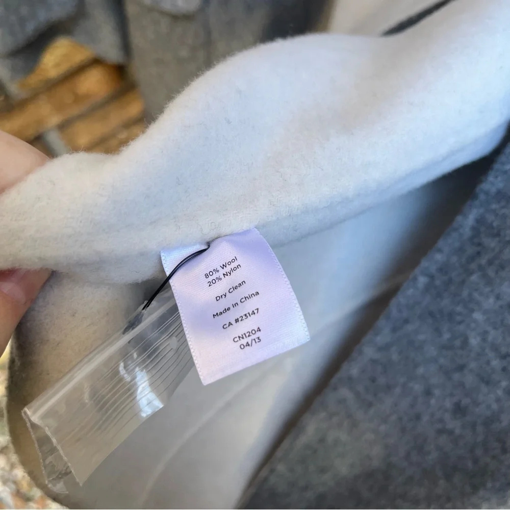 Talbots Gray and Cream Wool Blend Coat